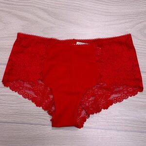 PINK Victoria's Secret Red Floral Lace Cheeky Panty 269463 Mens M